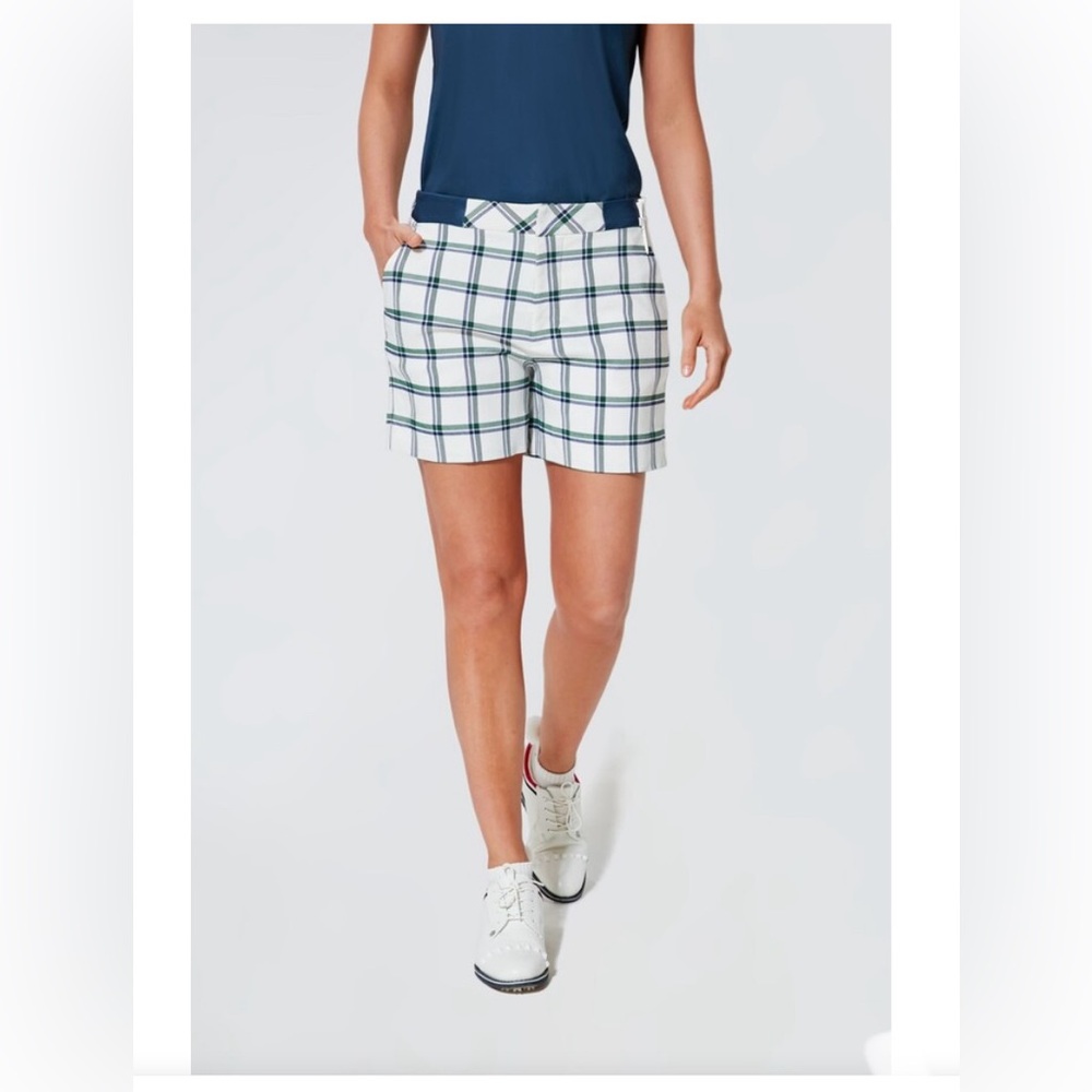 NWT Sold Out Tuckernuck TNuck Sport Lattice Plaid 5 inch Linn Golf Shorts, XL
